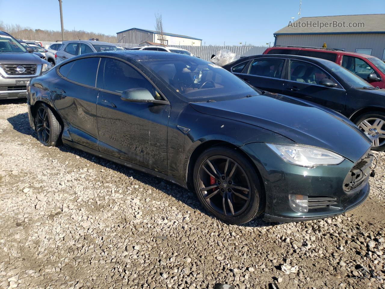 2014 Tesla Model S  Green vin: 5YJSA1H1XEFP59563