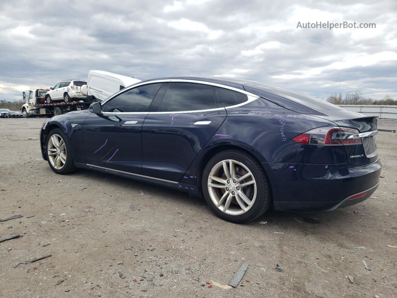 2014 Tesla Model S  Синий vin: 5YJSA1H1XEFP61037