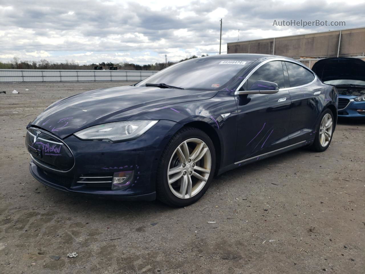 2014 Tesla Model S  Синий vin: 5YJSA1H1XEFP61037