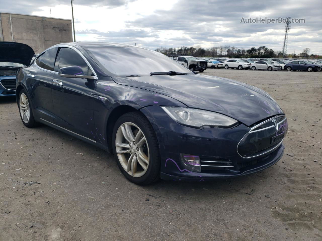 2014 Tesla Model S  Blue vin: 5YJSA1H1XEFP61037