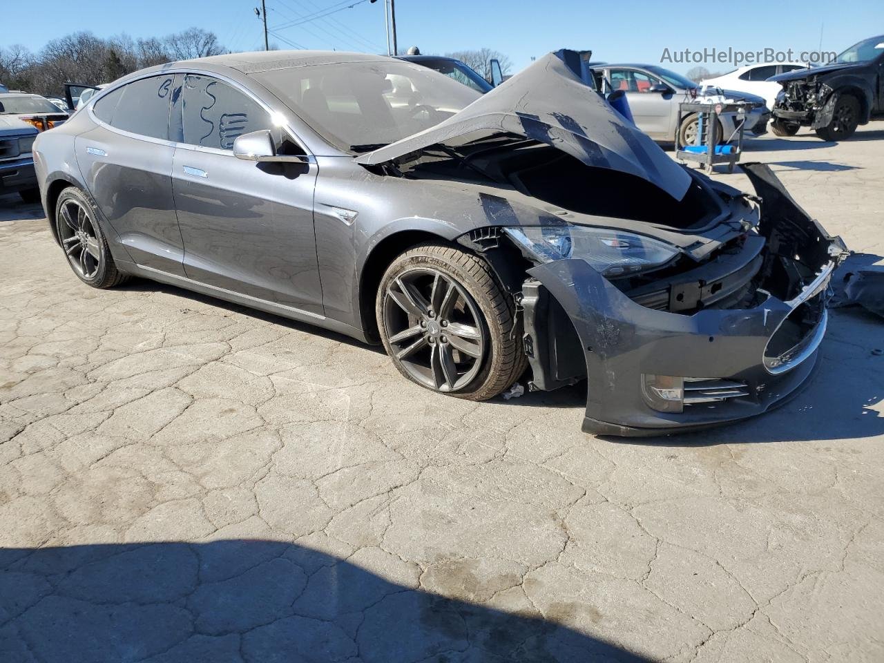 2015 Tesla Model S 85d Gray vin: 5YJSA1H20FF094988