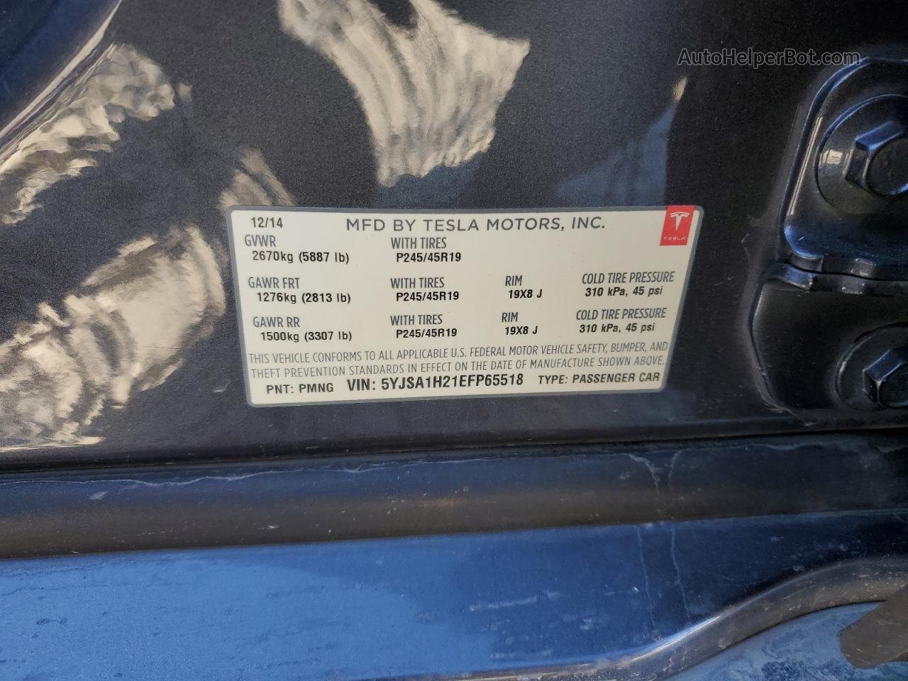 2014 Tesla Model S  Gray vin: 5YJSA1H21EFP65518