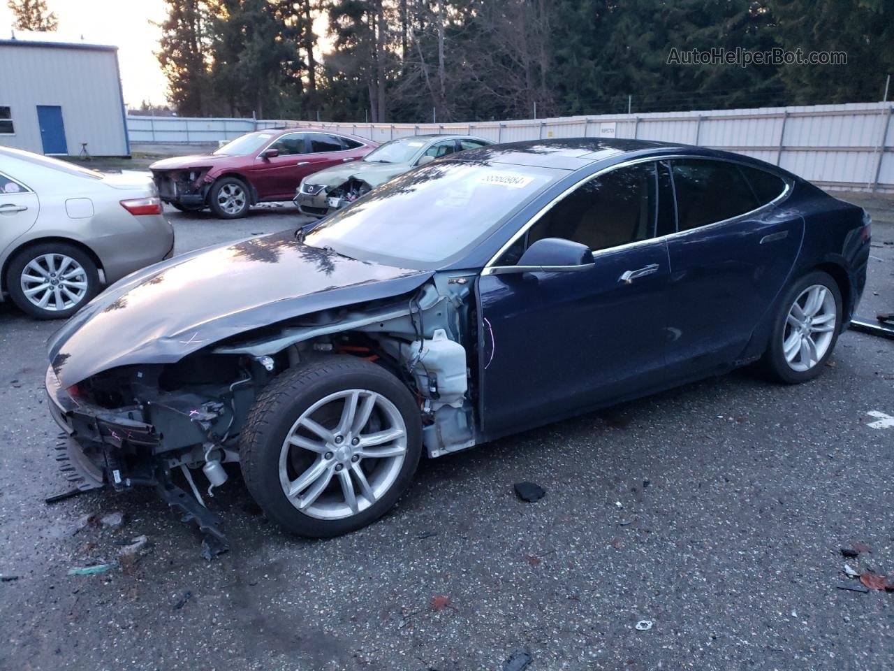 2015 Tesla Model S 85d Blue vin: 5YJSA1H21FFP73183