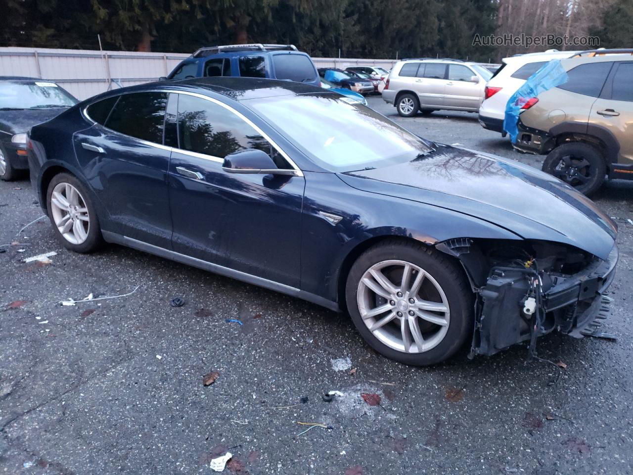 2015 Tesla Model S 85d Blue vin: 5YJSA1H21FFP73183