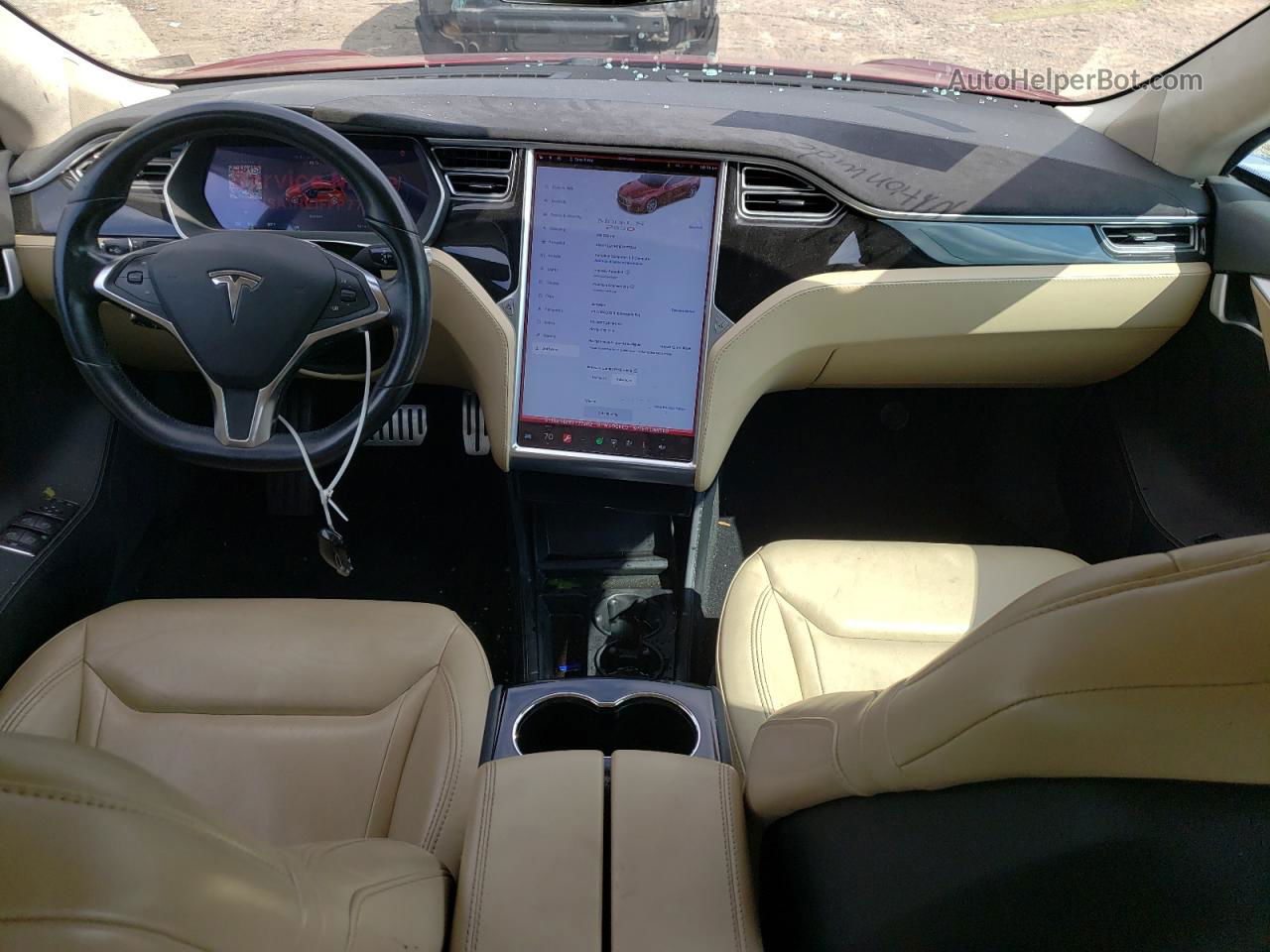 2015 Tesla Model S 85d Red vin: 5YJSA1H21FFP77282