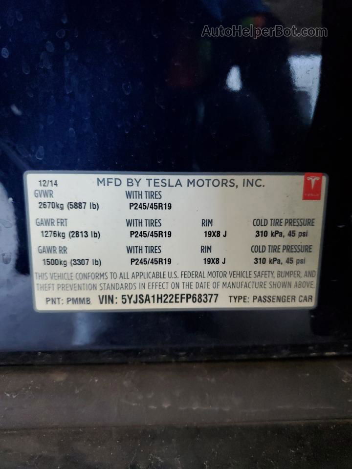 2014 Tesla Model S  Blue vin: 5YJSA1H22EFP68377