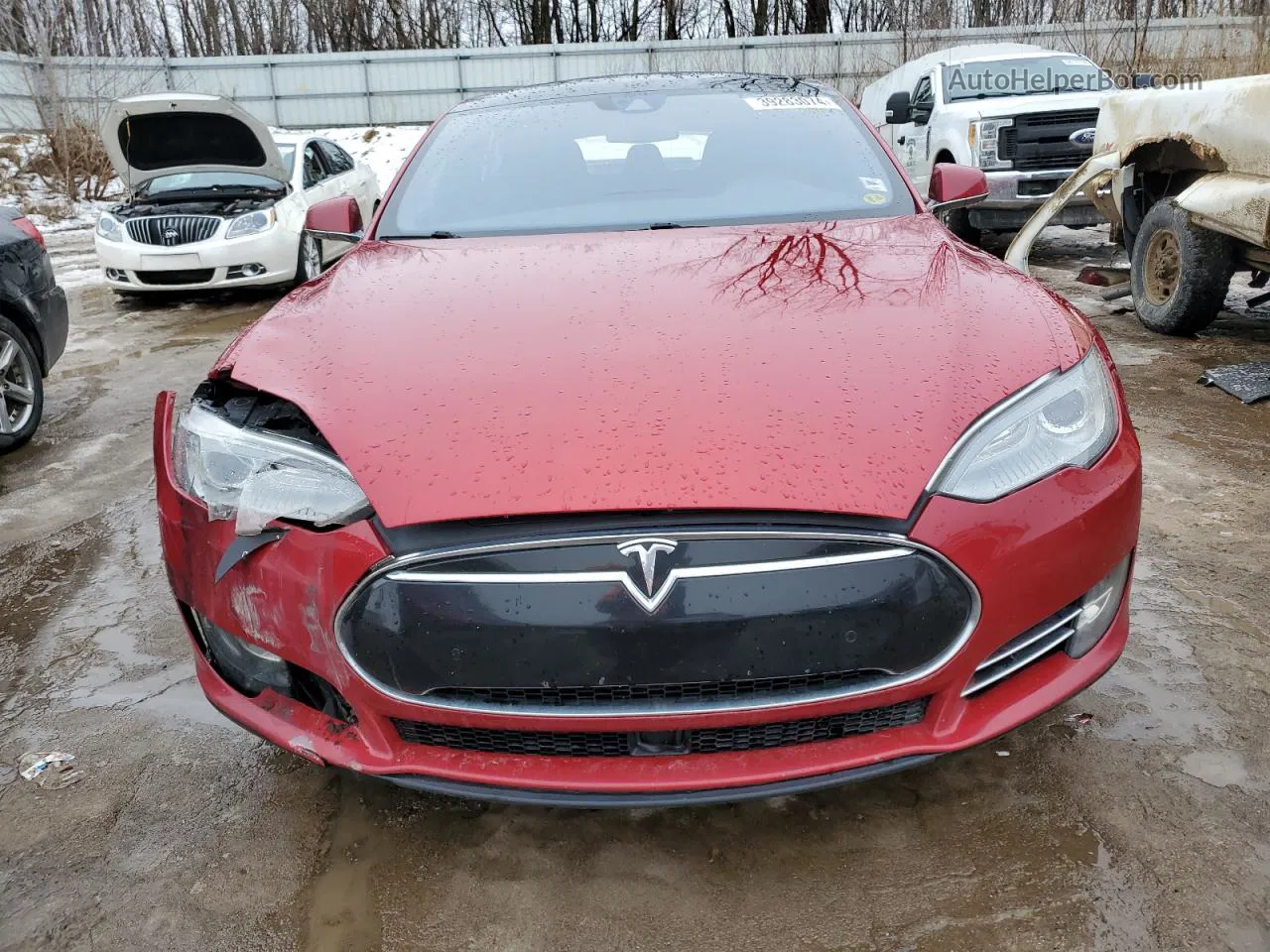 2014 Tesla Model S  Red vin: 5YJSA1H23EFP65780