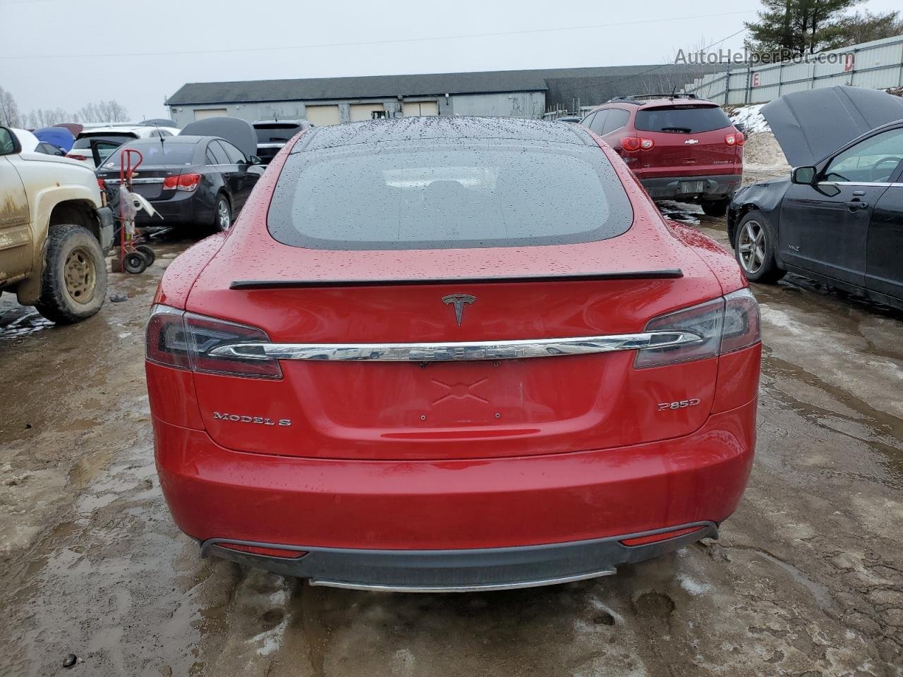 2014 Tesla Model S  Красный vin: 5YJSA1H23EFP65780