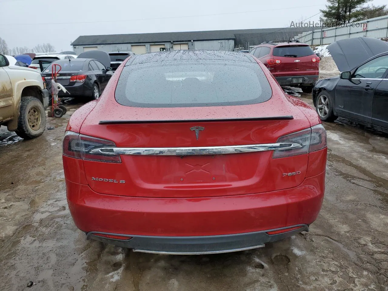 2014 Tesla Model S  Red vin: 5YJSA1H23EFP65780