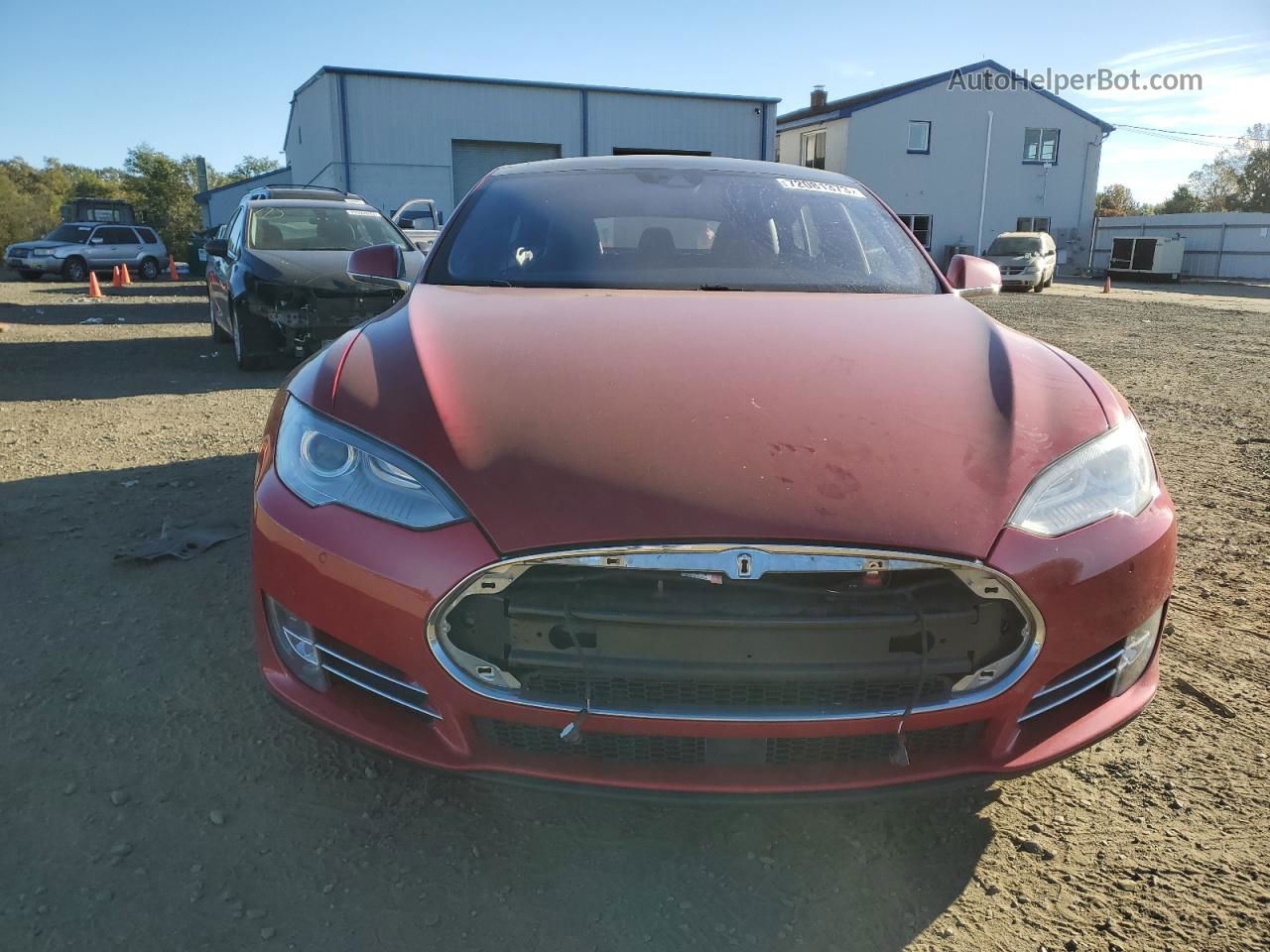 2015 Tesla Model S 85d Red vin: 5YJSA1H23FFP69488