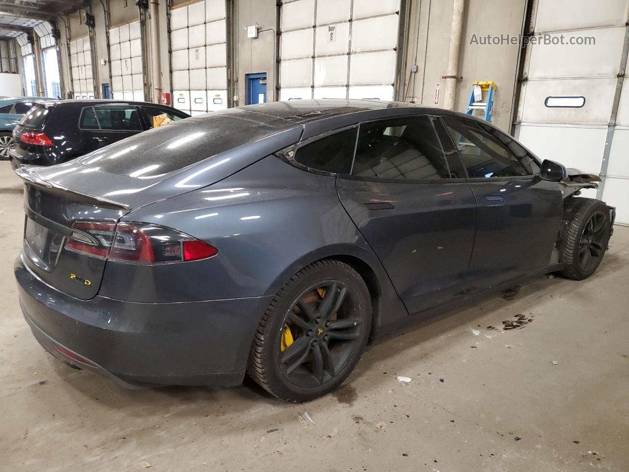 2015 Tesla Model S 85d Gray vin: 5YJSA1H25FFP70478