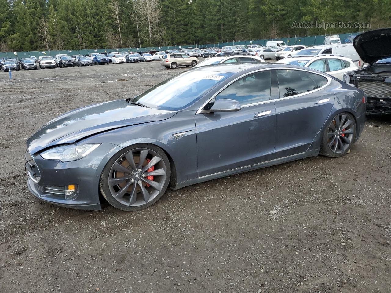 2014 Tesla Model S  Gray vin: 5YJSA1H26EFP64655