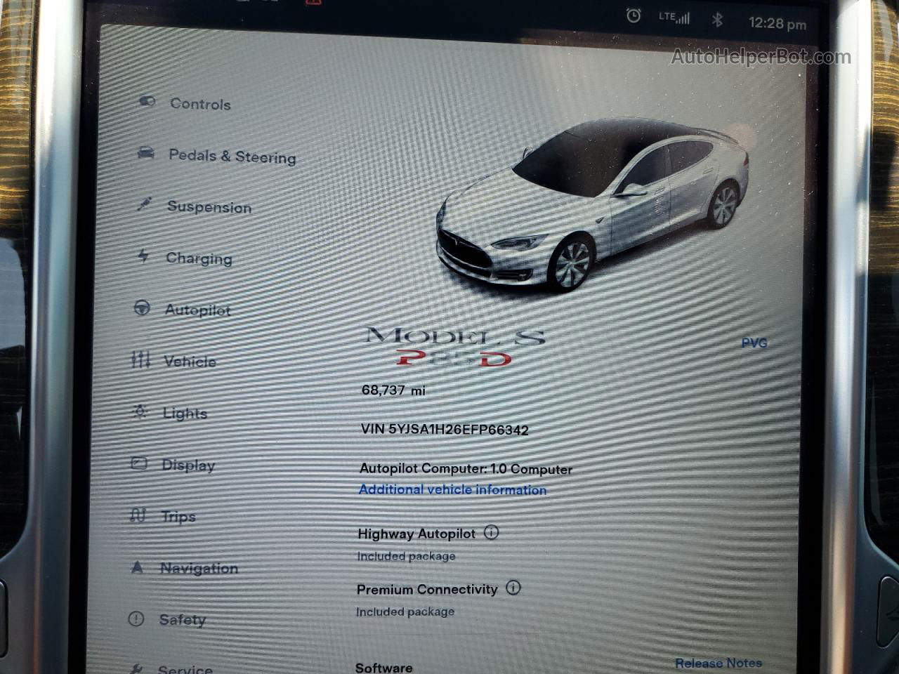 2014 Tesla Model S Белый vin: 5YJSA1H26EFP66342