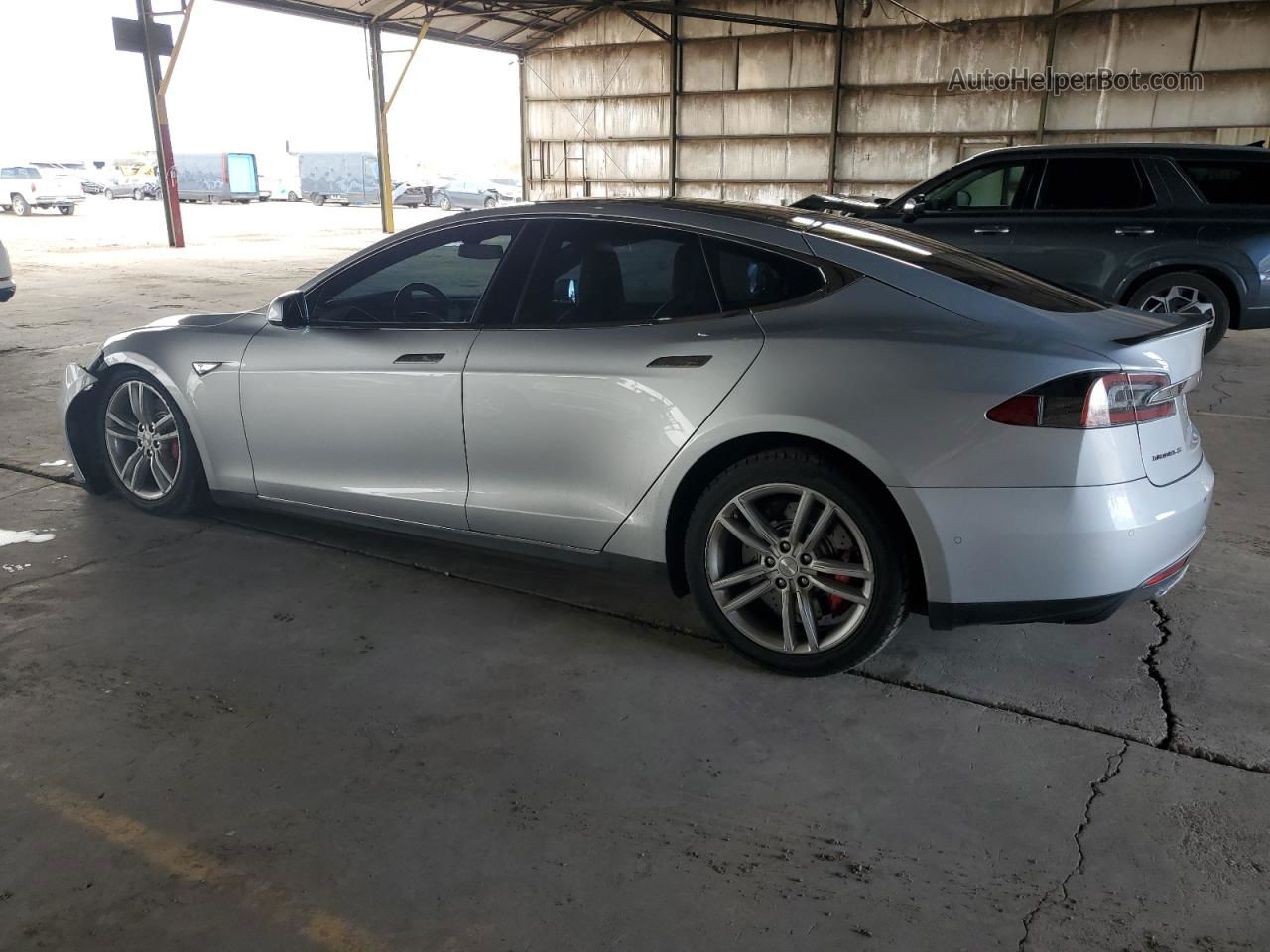 2015 Tesla Model S P85d Silver vin: 5YJSA1H42FF085971