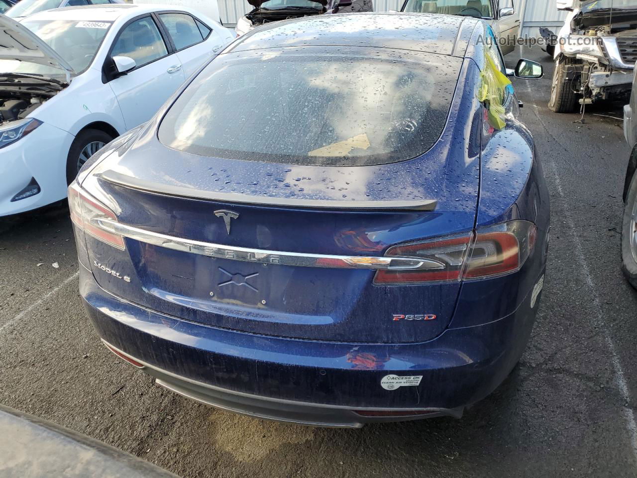 2015 Tesla Model S P85d Blue vin: 5YJSA1H44FF082523