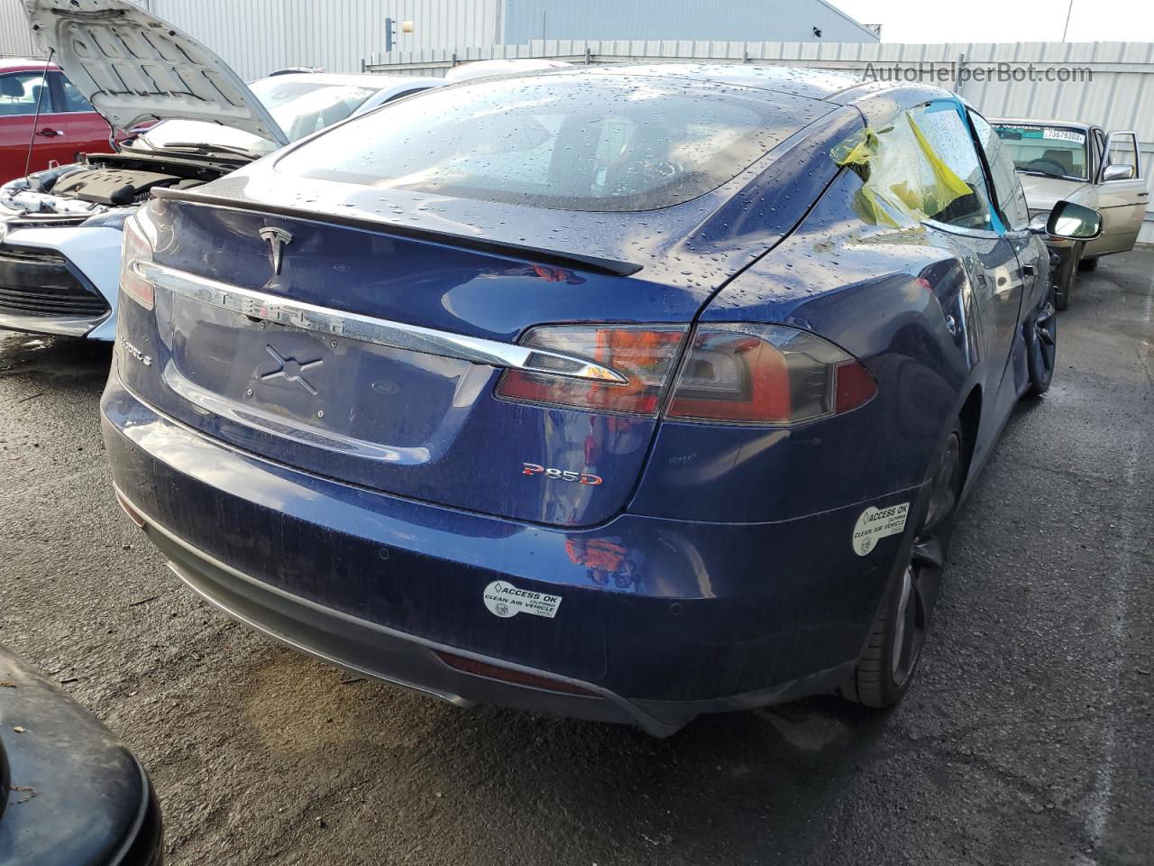 2015 Tesla Model S P85d Blue vin: 5YJSA1H44FF082523