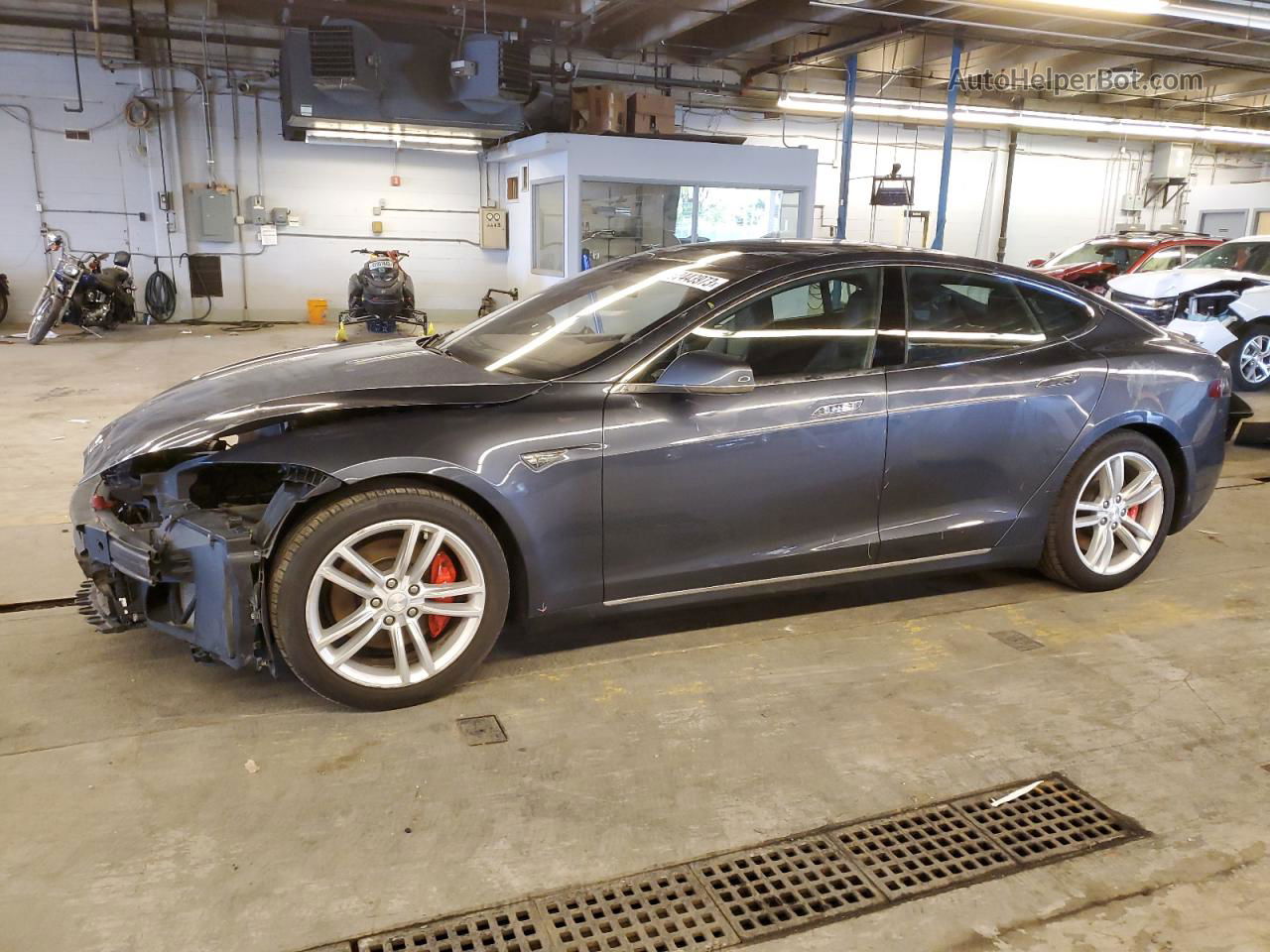 2015 Tesla Model S P85d Серый vin: 5YJSA1H47FF081155