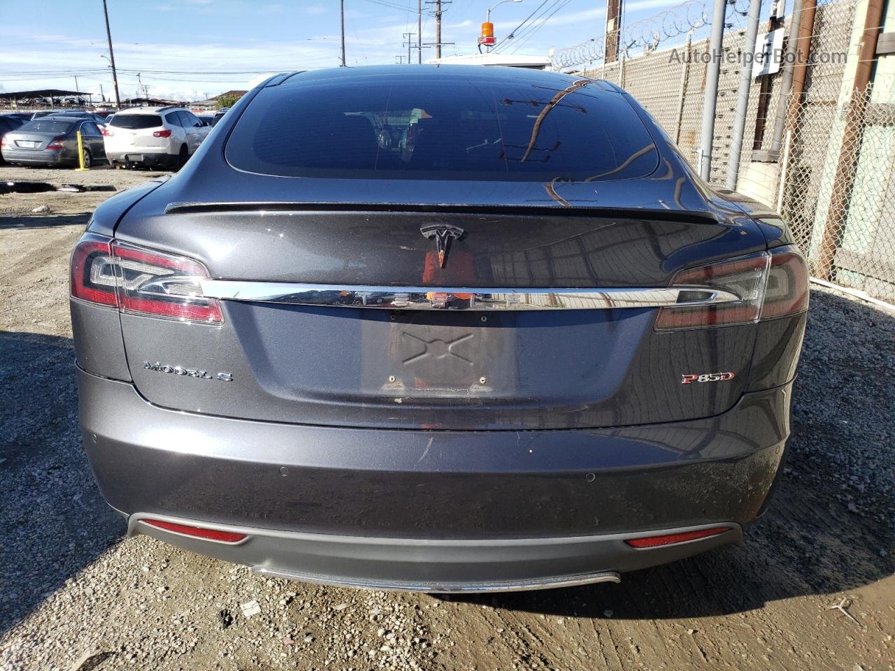 2015 Tesla Model S P85d Gray vin: 5YJSA1H47FF097047