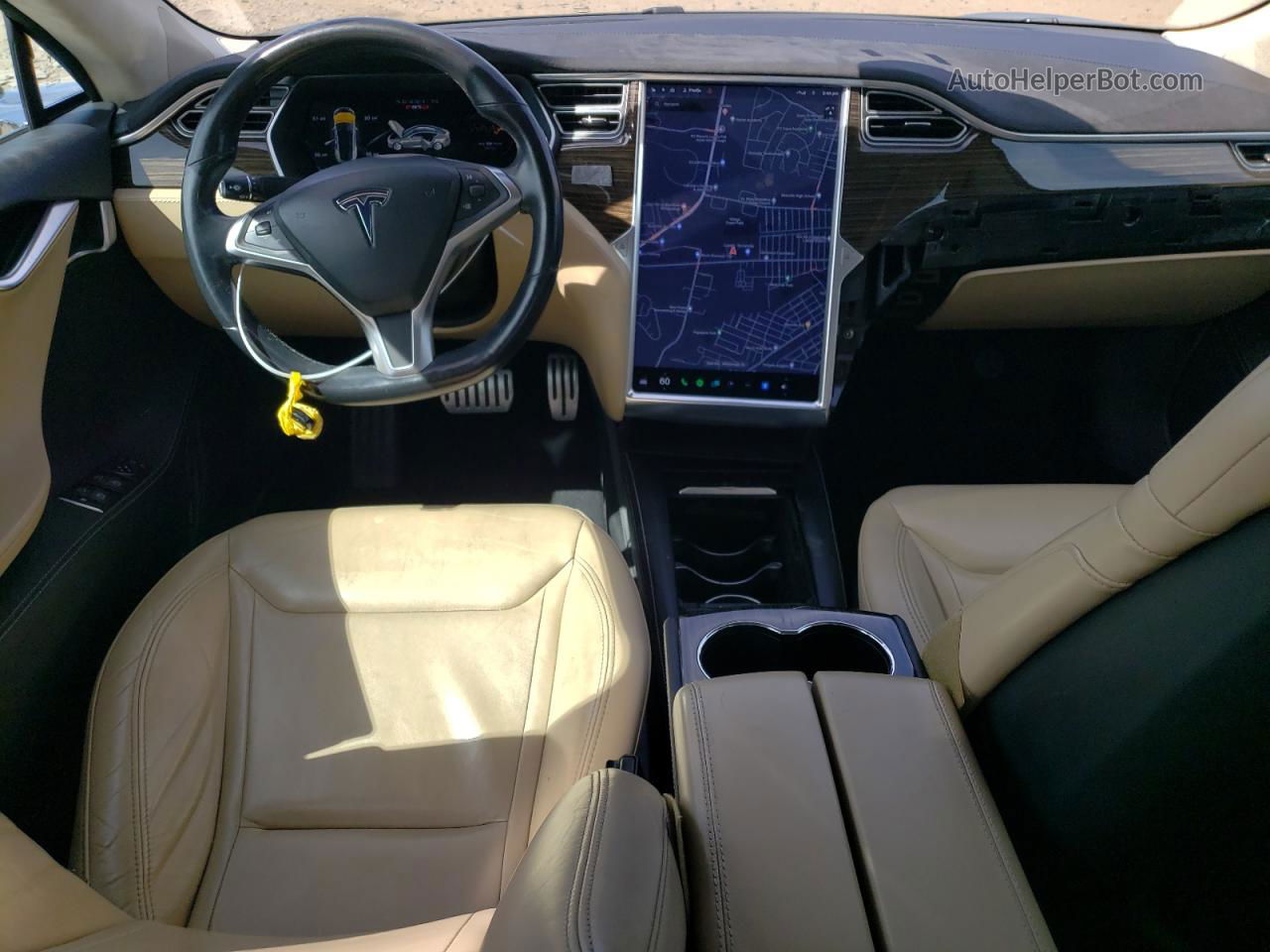 2015 Tesla Model S P85d Бежевый vin: 5YJSA1H49FF082517