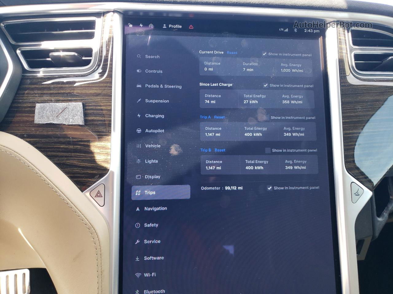 2015 Tesla Model S P85d Бежевый vin: 5YJSA1H49FF082517