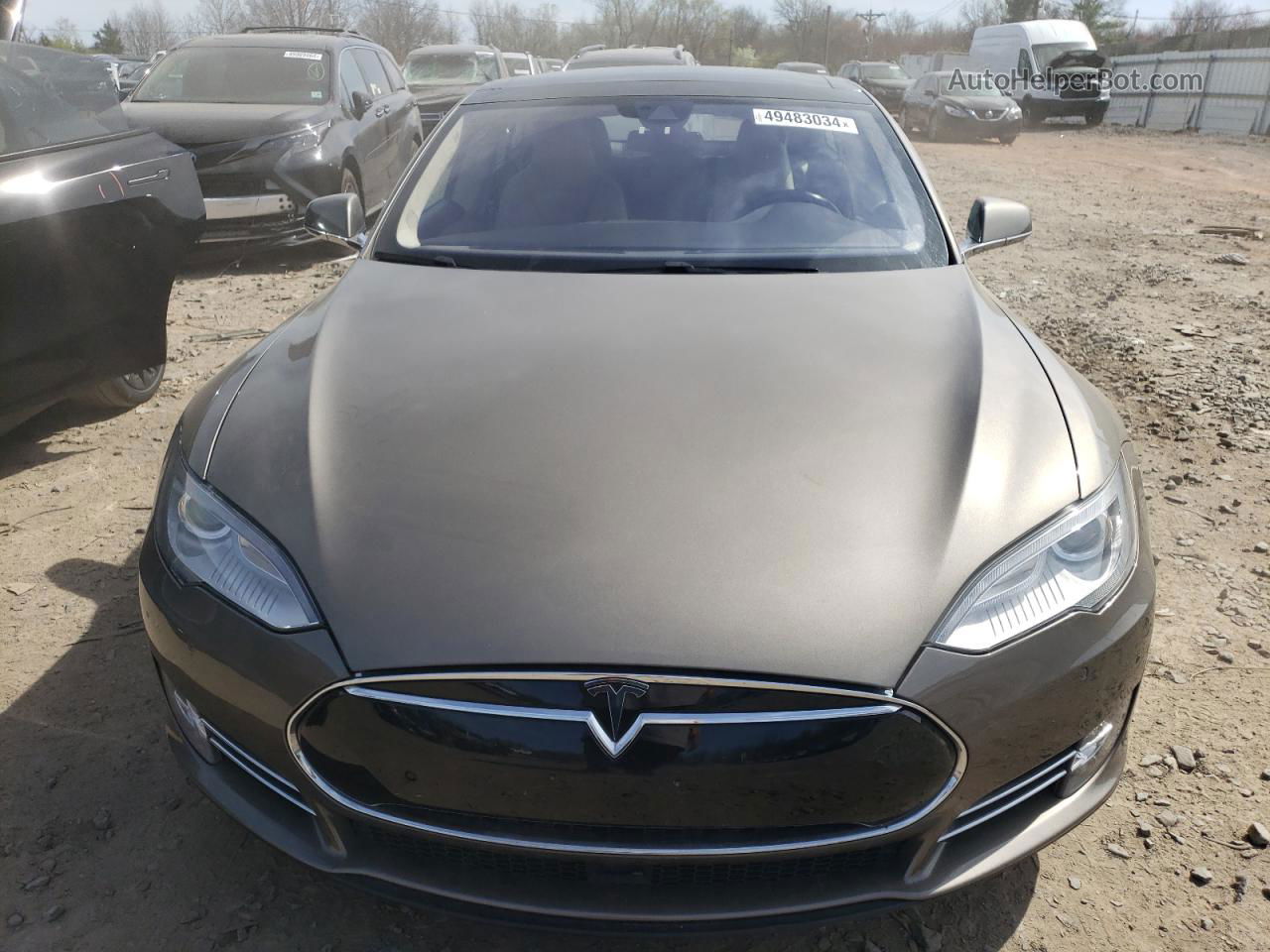 2015 Tesla Model S P85d Beige vin: 5YJSA1H49FF082517