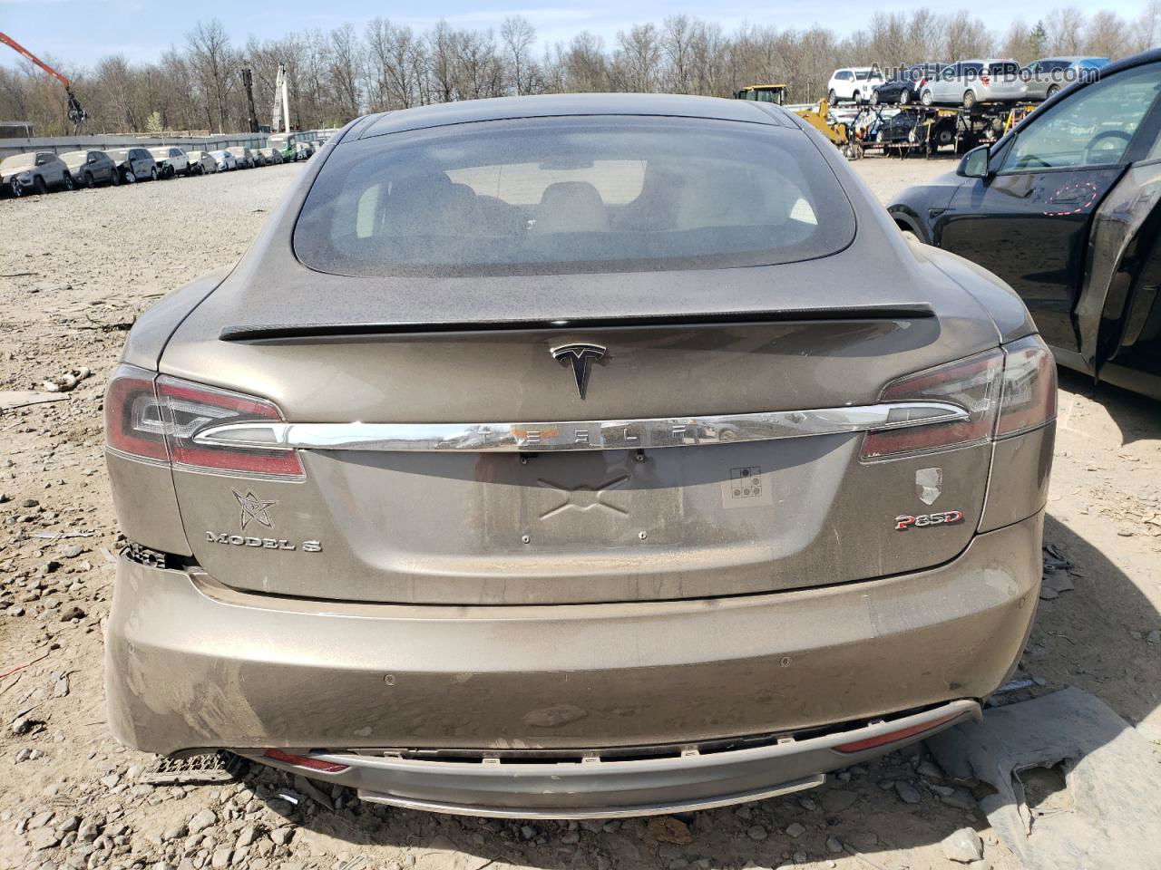 2015 Tesla Model S P85d Beige vin: 5YJSA1H49FF082517