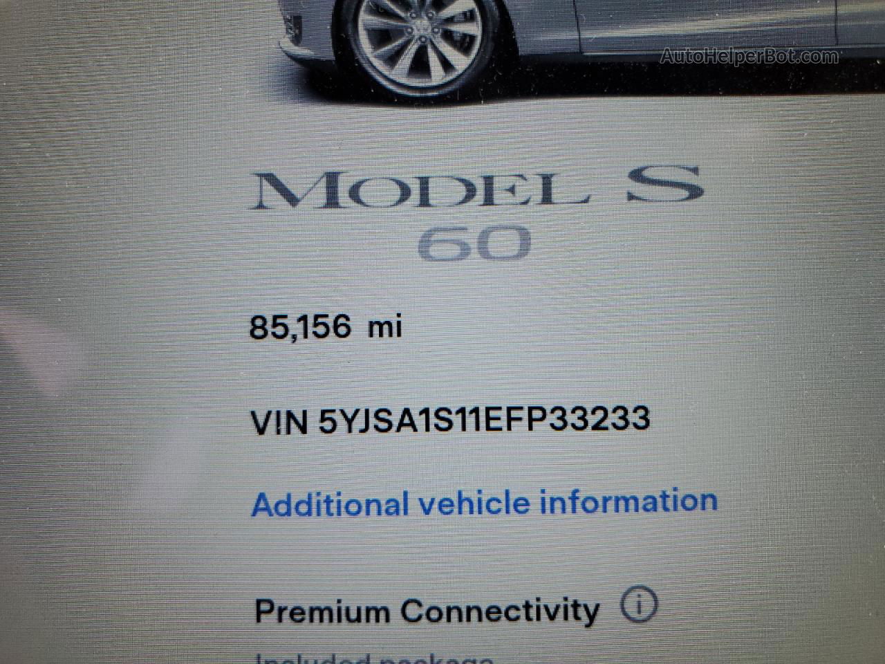 2014 Tesla Model S Silver vin: 5YJSA1S11EFP33233