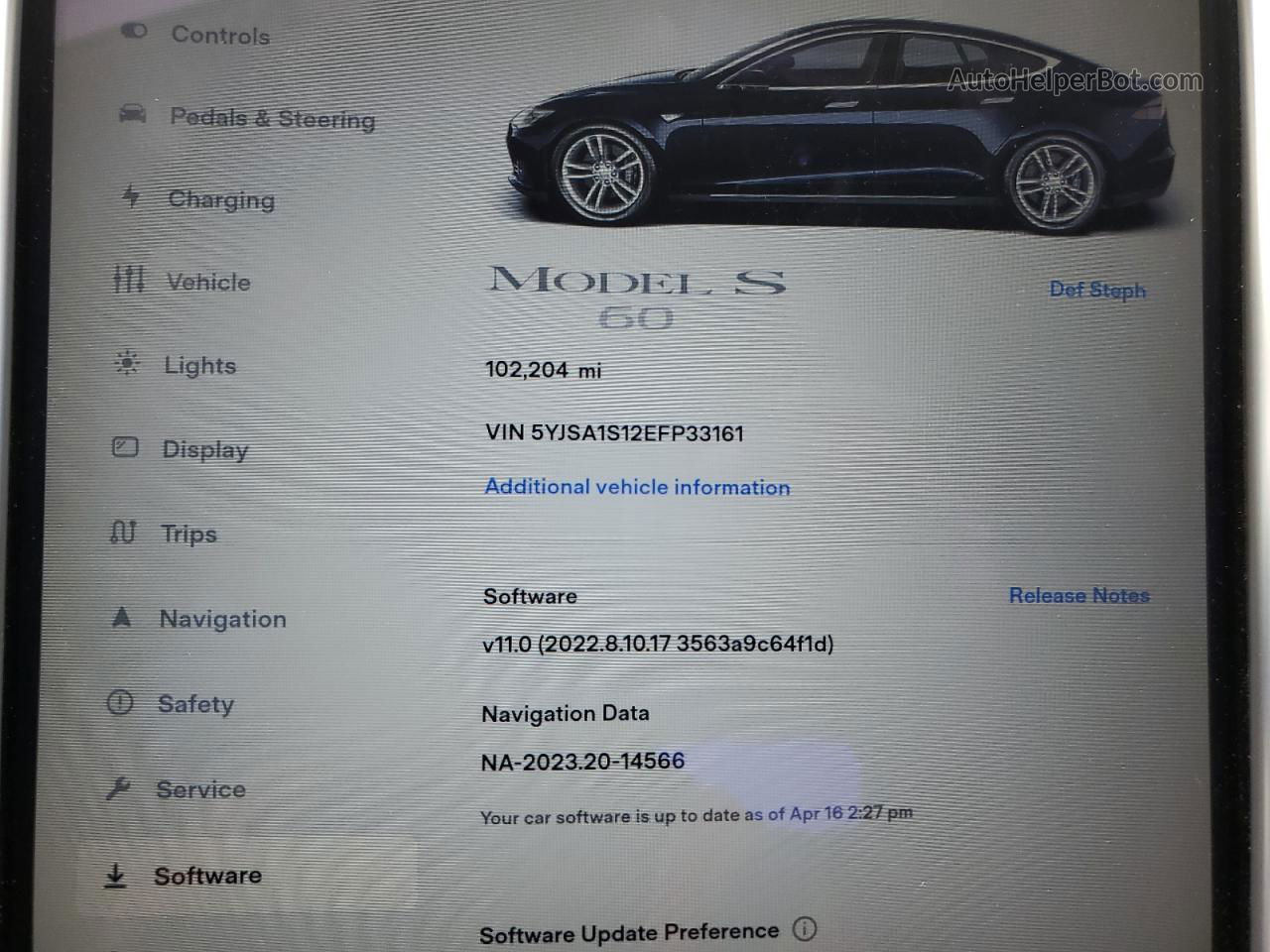 2014 Tesla Model S  Blue vin: 5YJSA1S12EFP33161