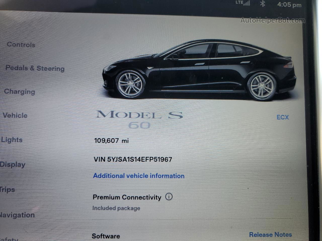 2014 Tesla Model S  Black vin: 5YJSA1S14EFP51967