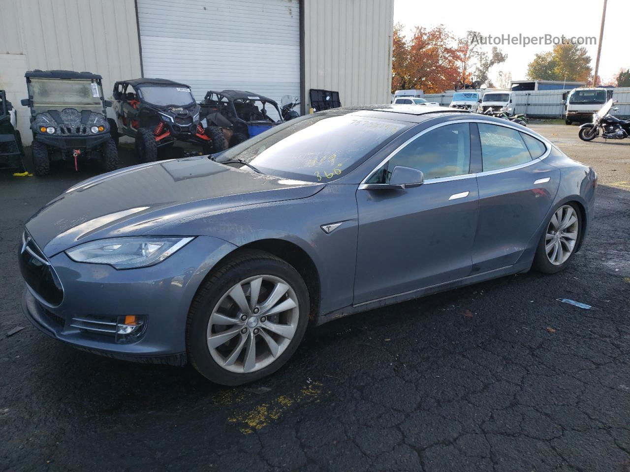 2014 Tesla Model S  Gray vin: 5YJSA1S15EFP33140