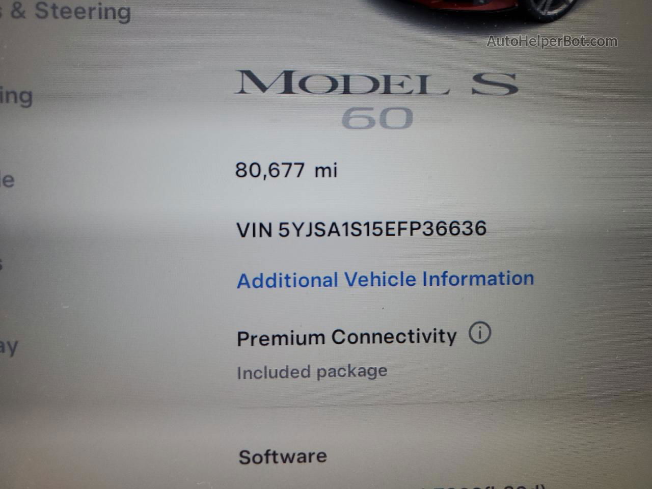 2014 Tesla Model S  Красный vin: 5YJSA1S15EFP36636