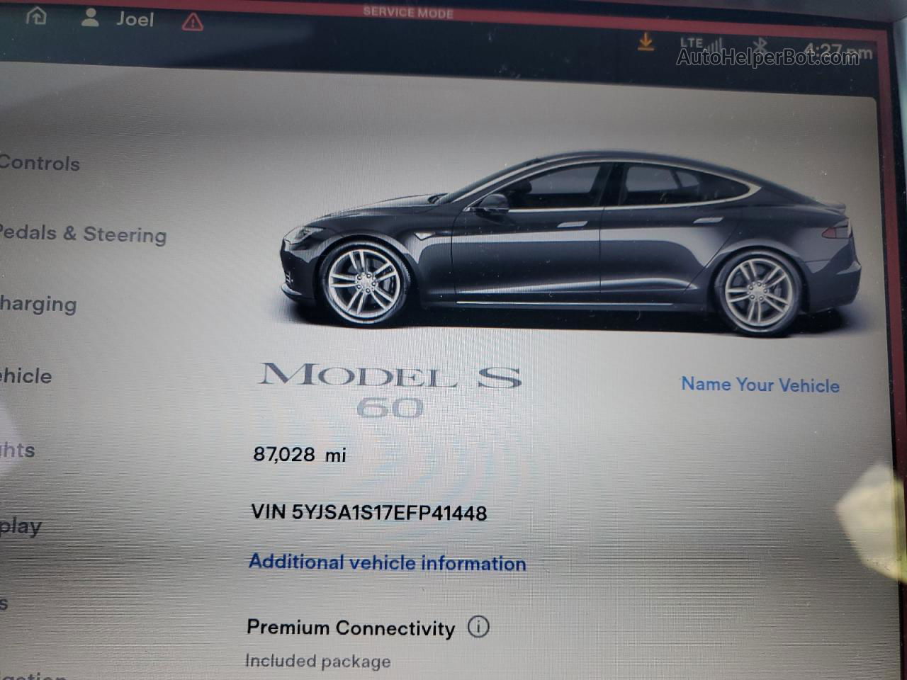 2014 Tesla Model S  Gray vin: 5YJSA1S17EFP41448