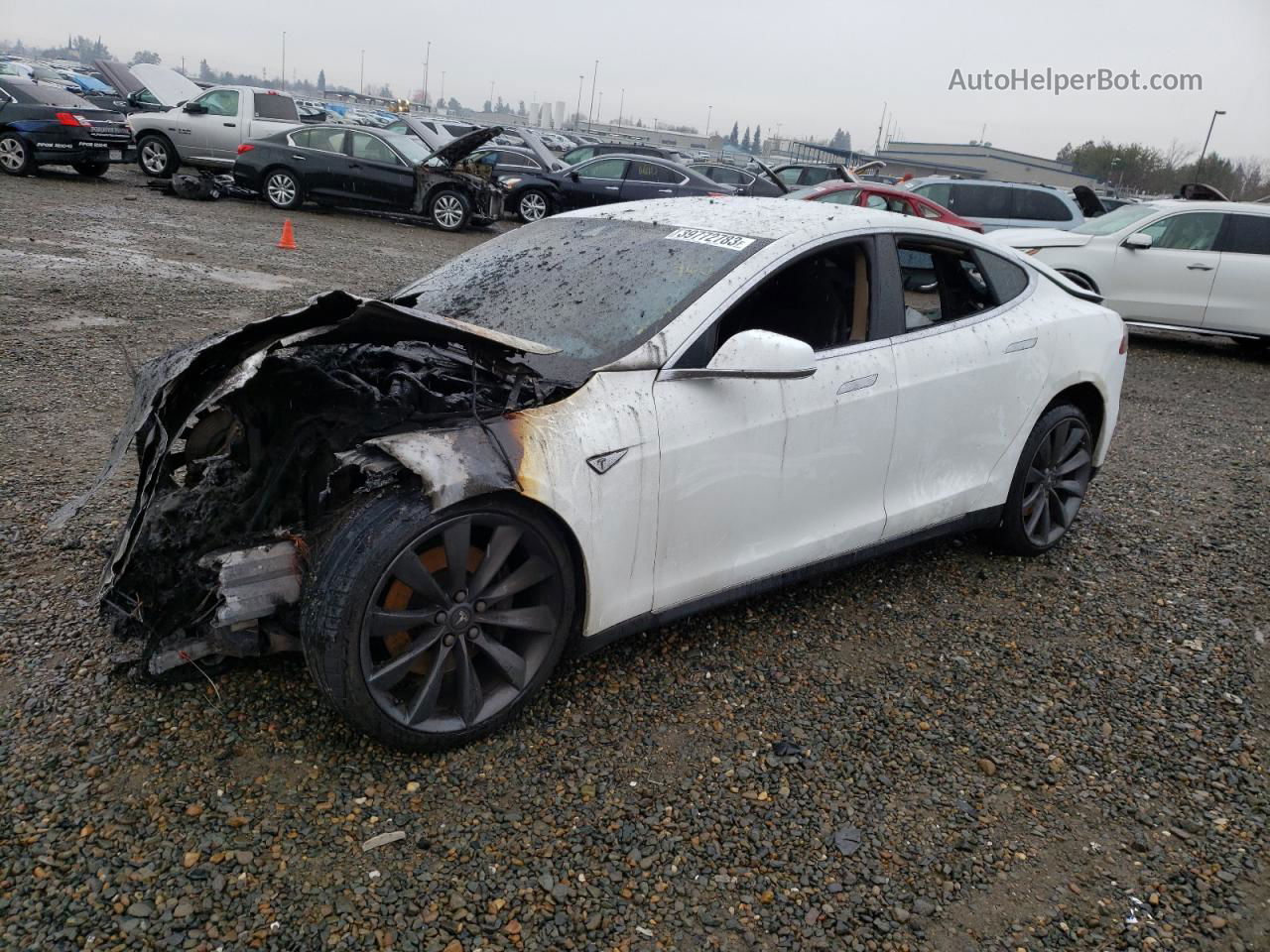 2015 Tesla Model S 70 Белый vin: 5YJSA1S19FFP78406