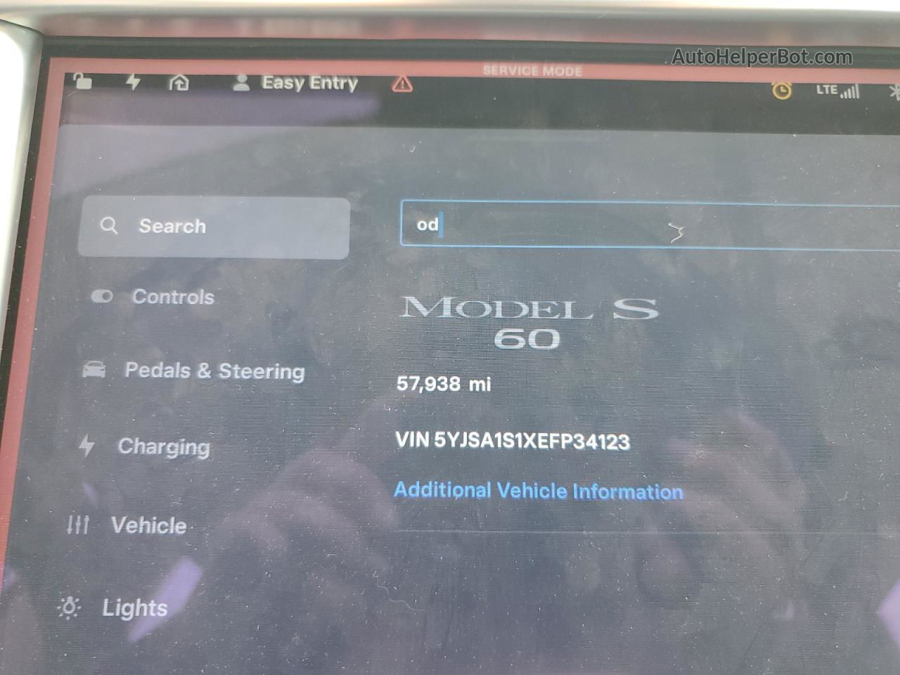 2014 Tesla Model S  Black vin: 5YJSA1S1XEFP34123