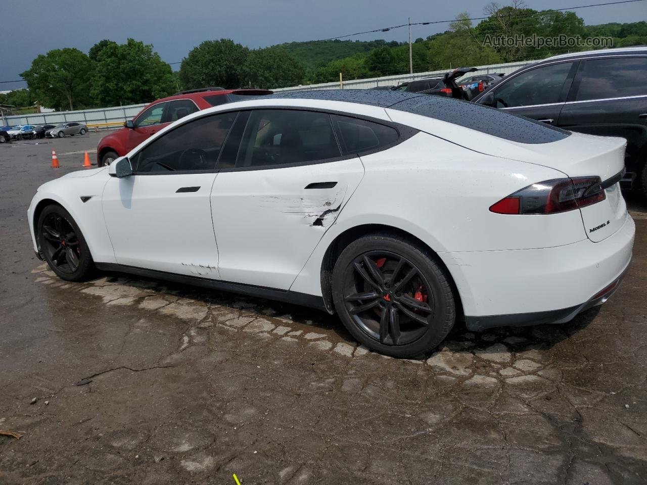 2014 Tesla Model S  Белый vin: 5YJSA1S1XEFP40097