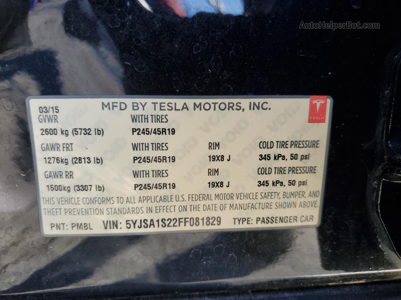 2015 Tesla Model S 70d Black vin: 5YJSA1S22FF081829