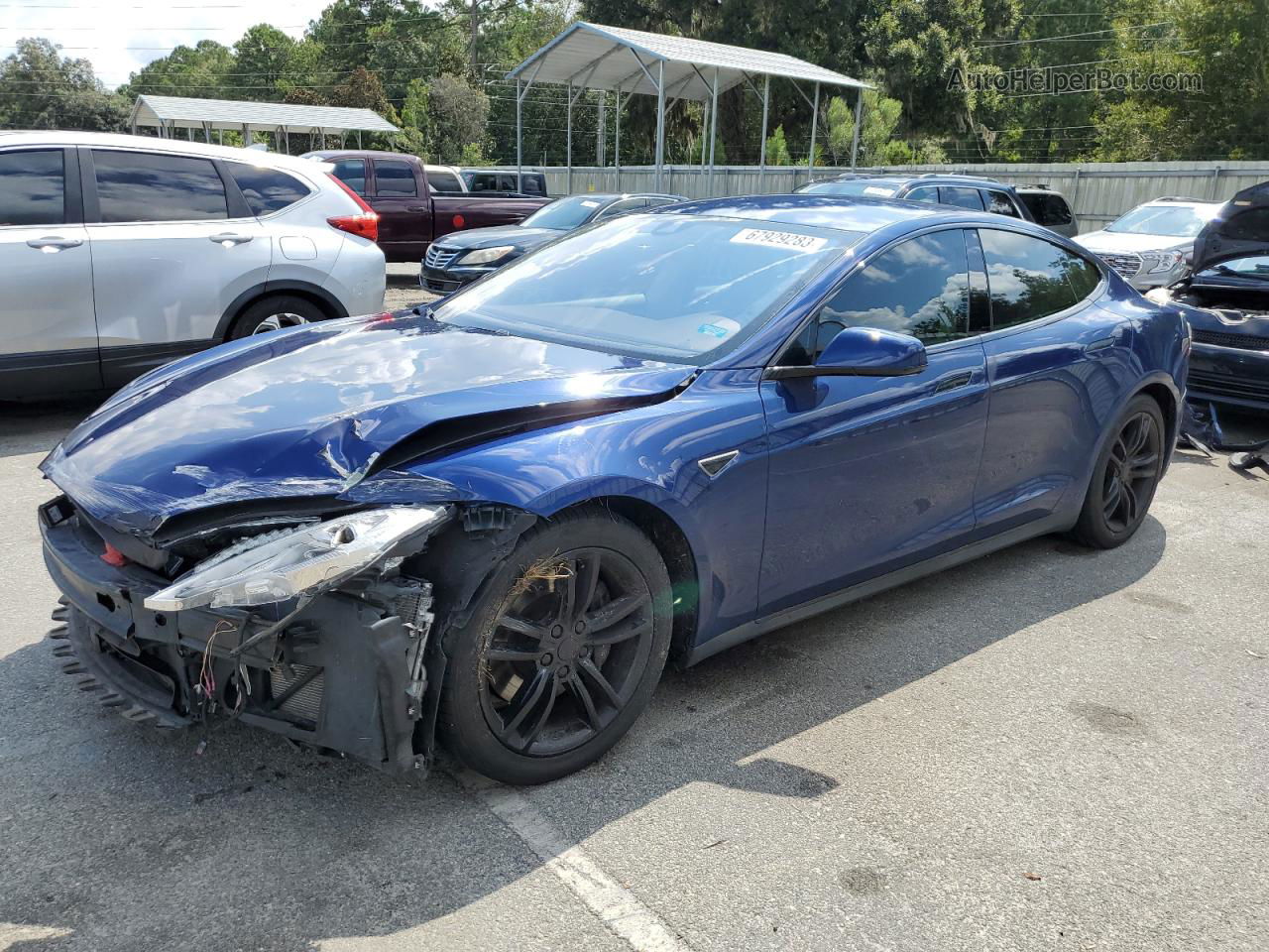 2015 Tesla Model S 70d Blue vin: 5YJSA1S24FF082688