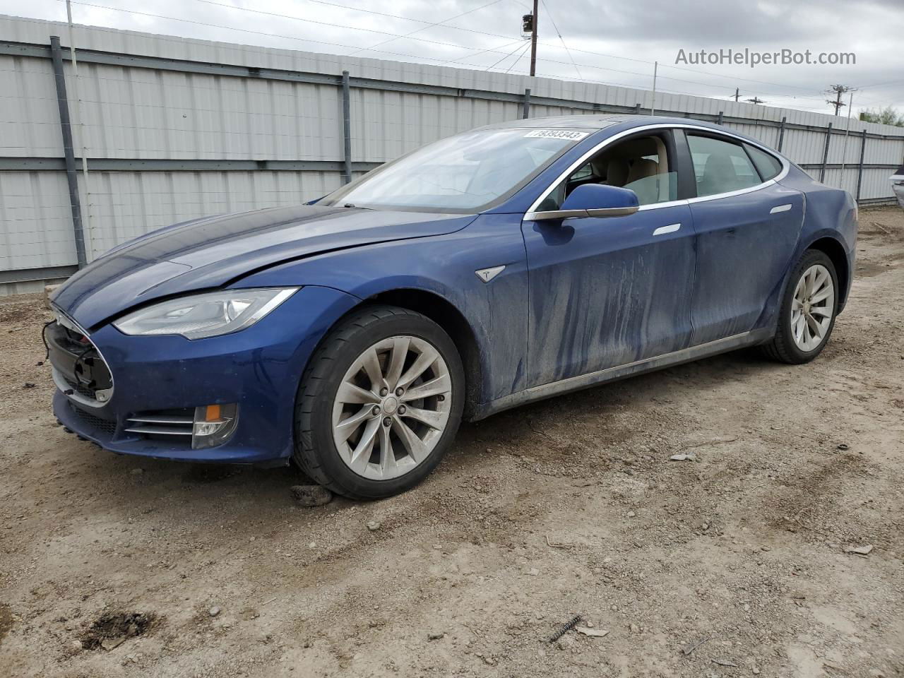 2015 Tesla Model S 70d Blue vin: 5YJSA1S24FF090094