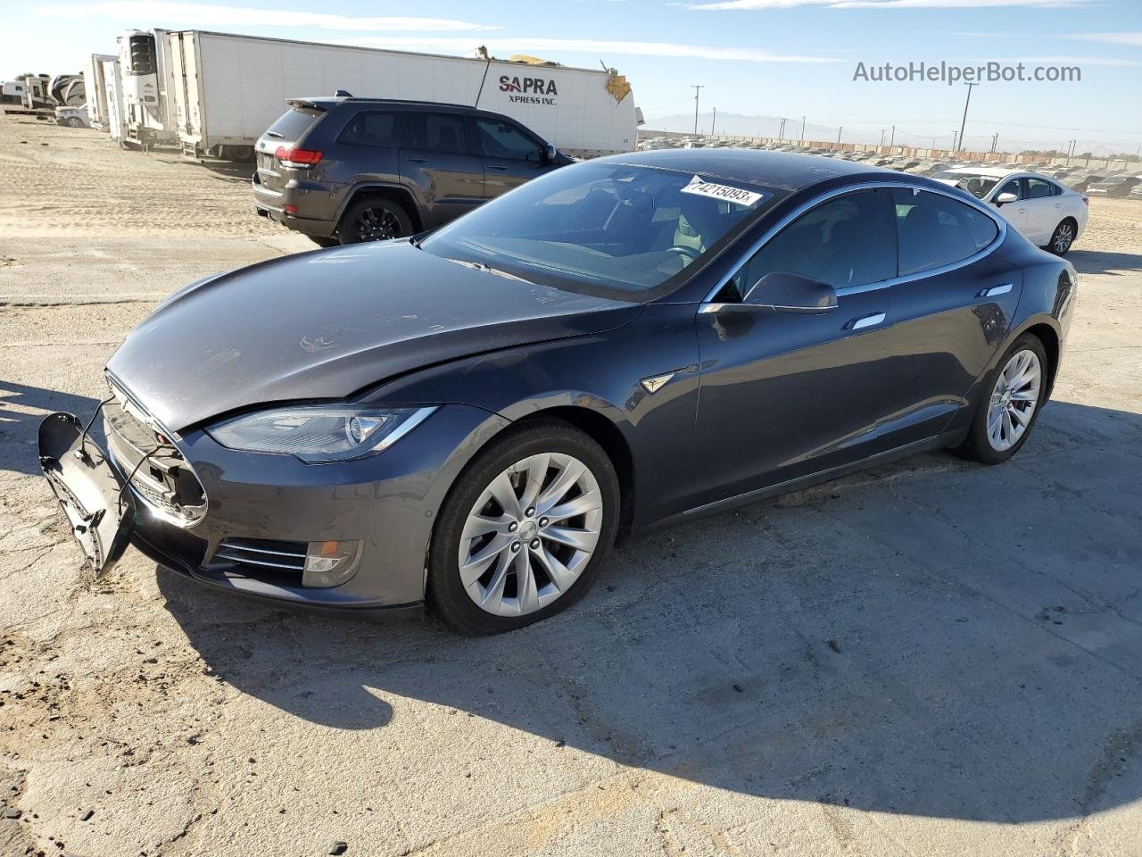 2015 Tesla Model S 70d Gray vin: 5YJSA1S27FF090753