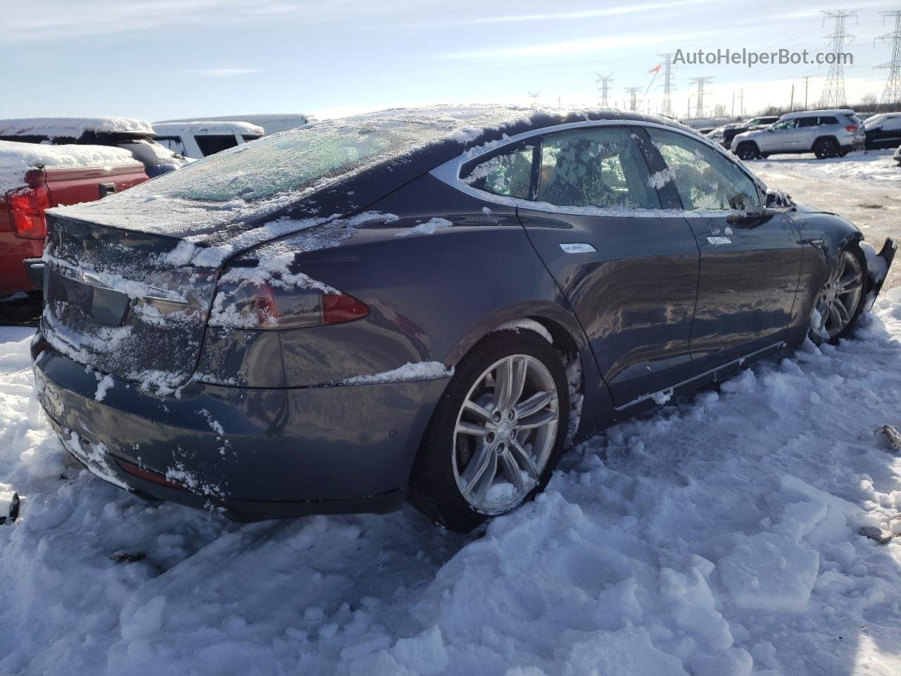2015 Tesla Model S 70d Gray vin: 5YJSA1S27FF097847