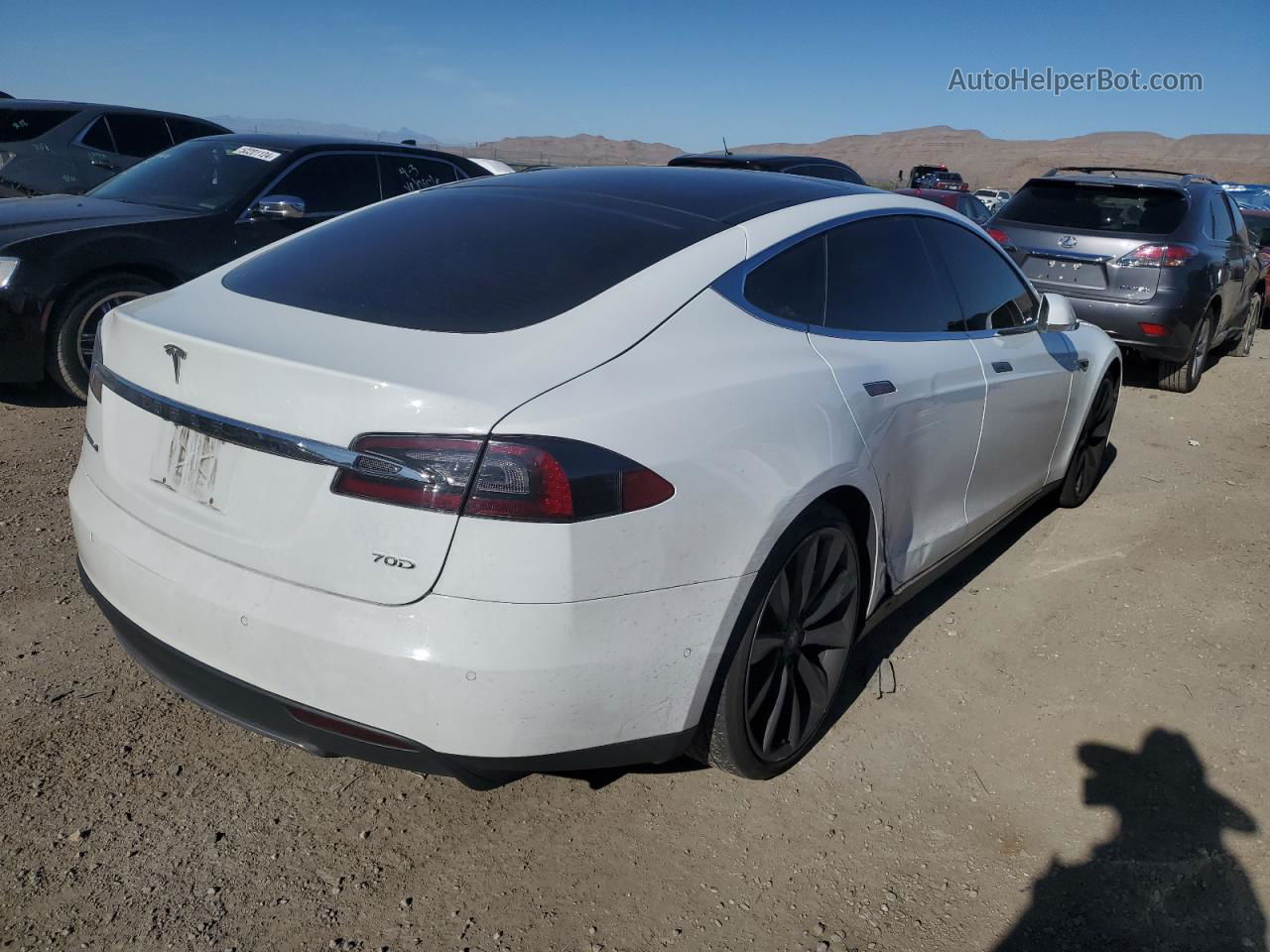 2015 Tesla Model S 70d White vin: 5YJSA1S2XFF099513