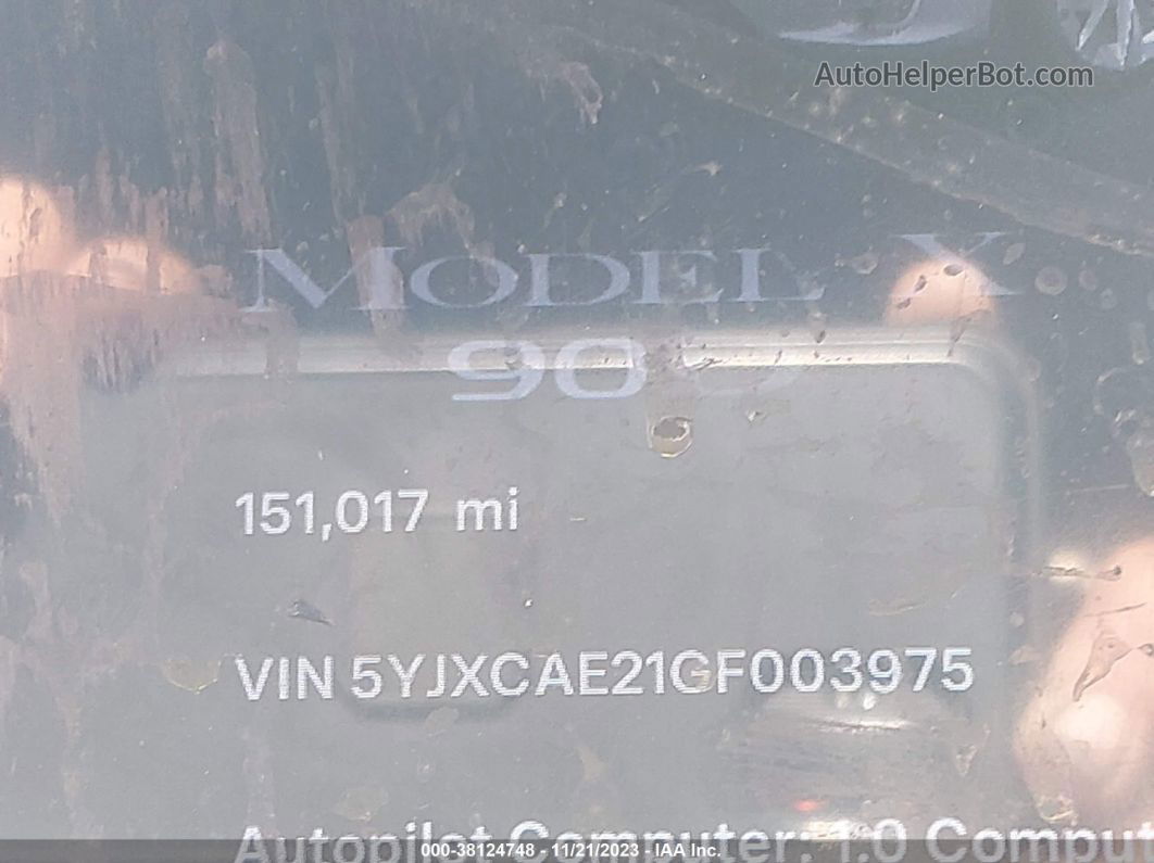 2016 Tesla Model X 60d/70d/75d/90d Серебряный vin: 5YJXCAE21GF003975