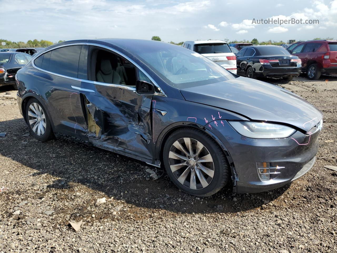 2019 Tesla Model X  Gray vin: 5YJXCAE23KF197952