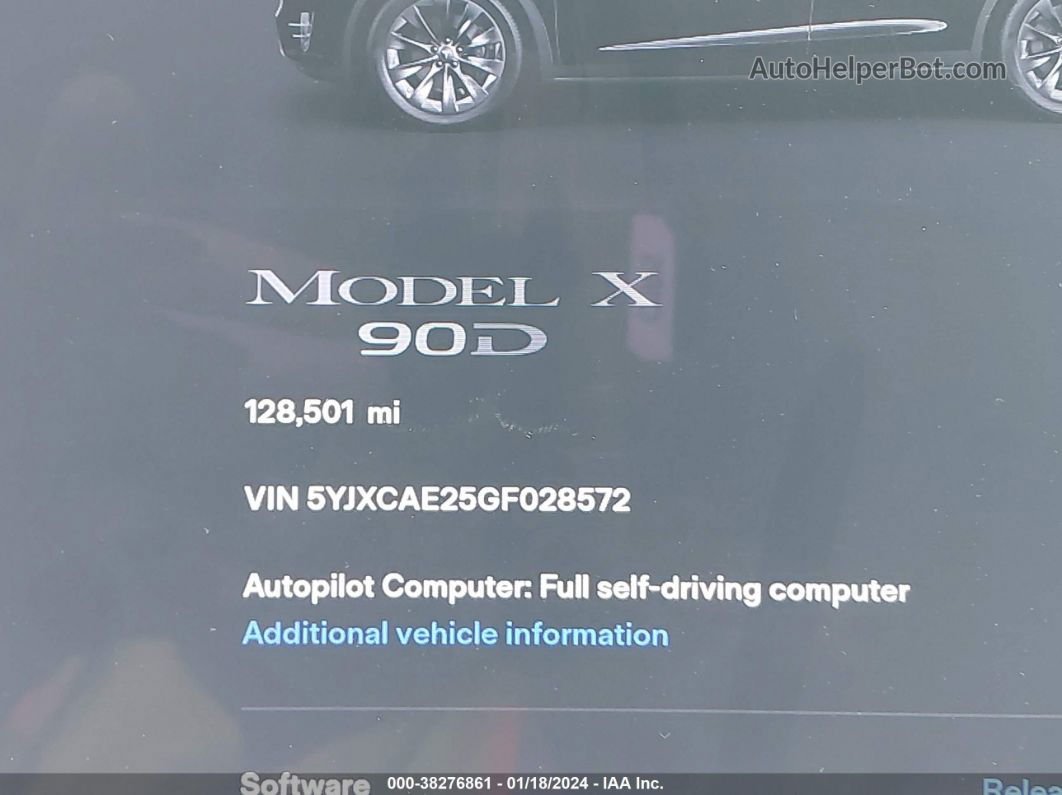 2016 Tesla Model X 60d/70d/75d/90d Black vin: 5YJXCAE25GF028572