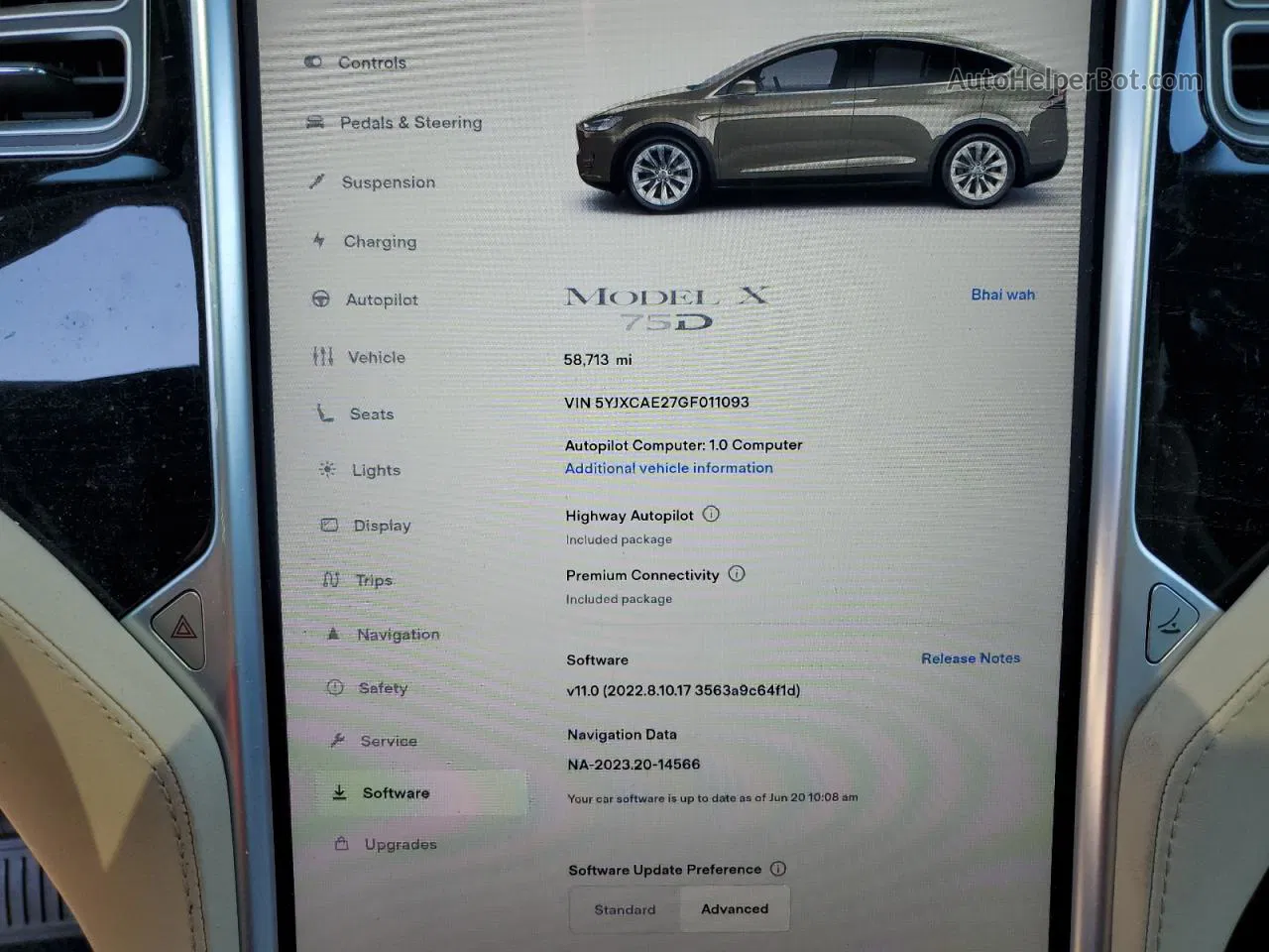 2016 Tesla Model X  Beige vin: 5YJXCAE27GF011093