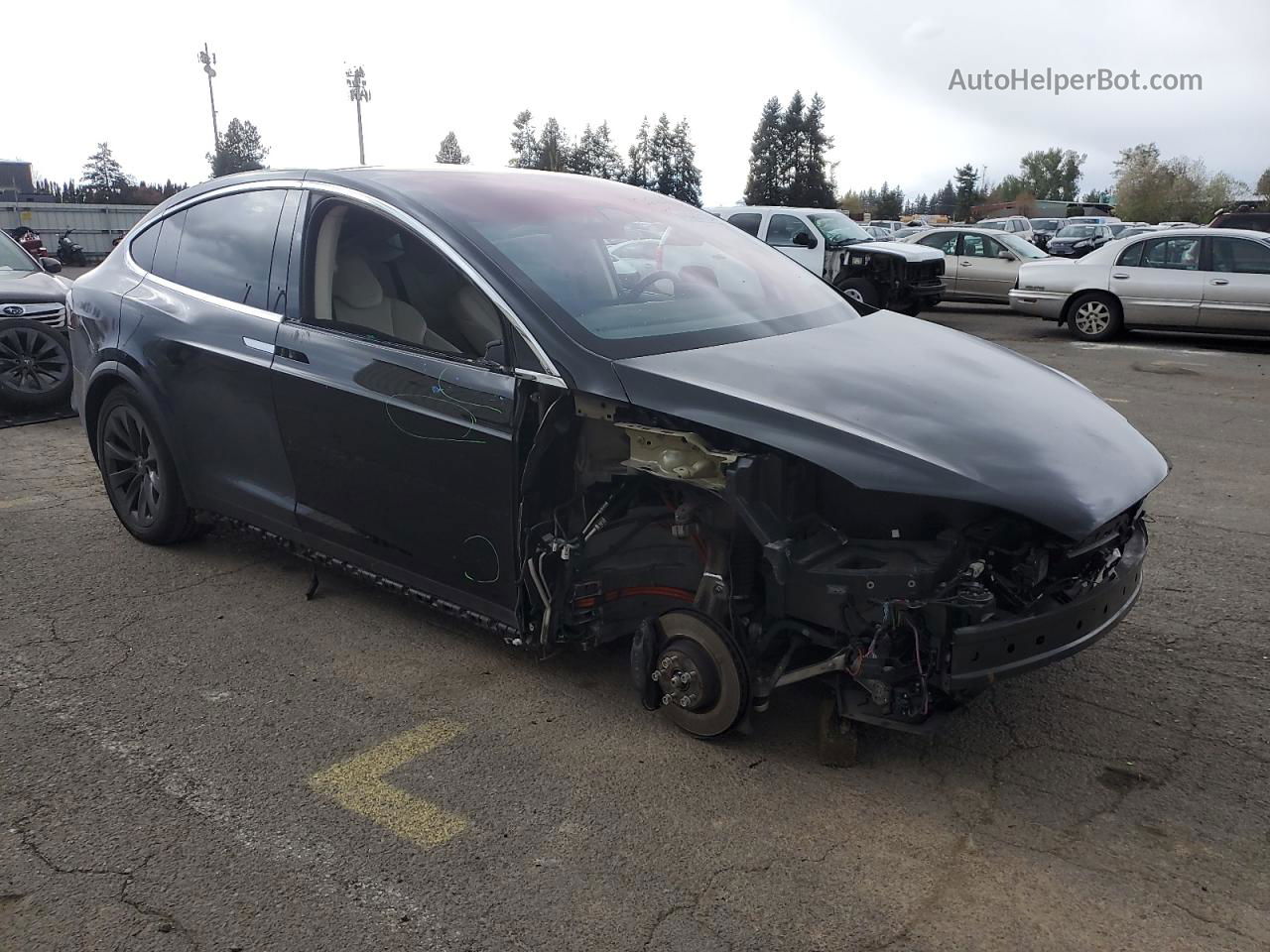 2018 Tesla Model X  Черный vin: 5YJXCAE27JF128373