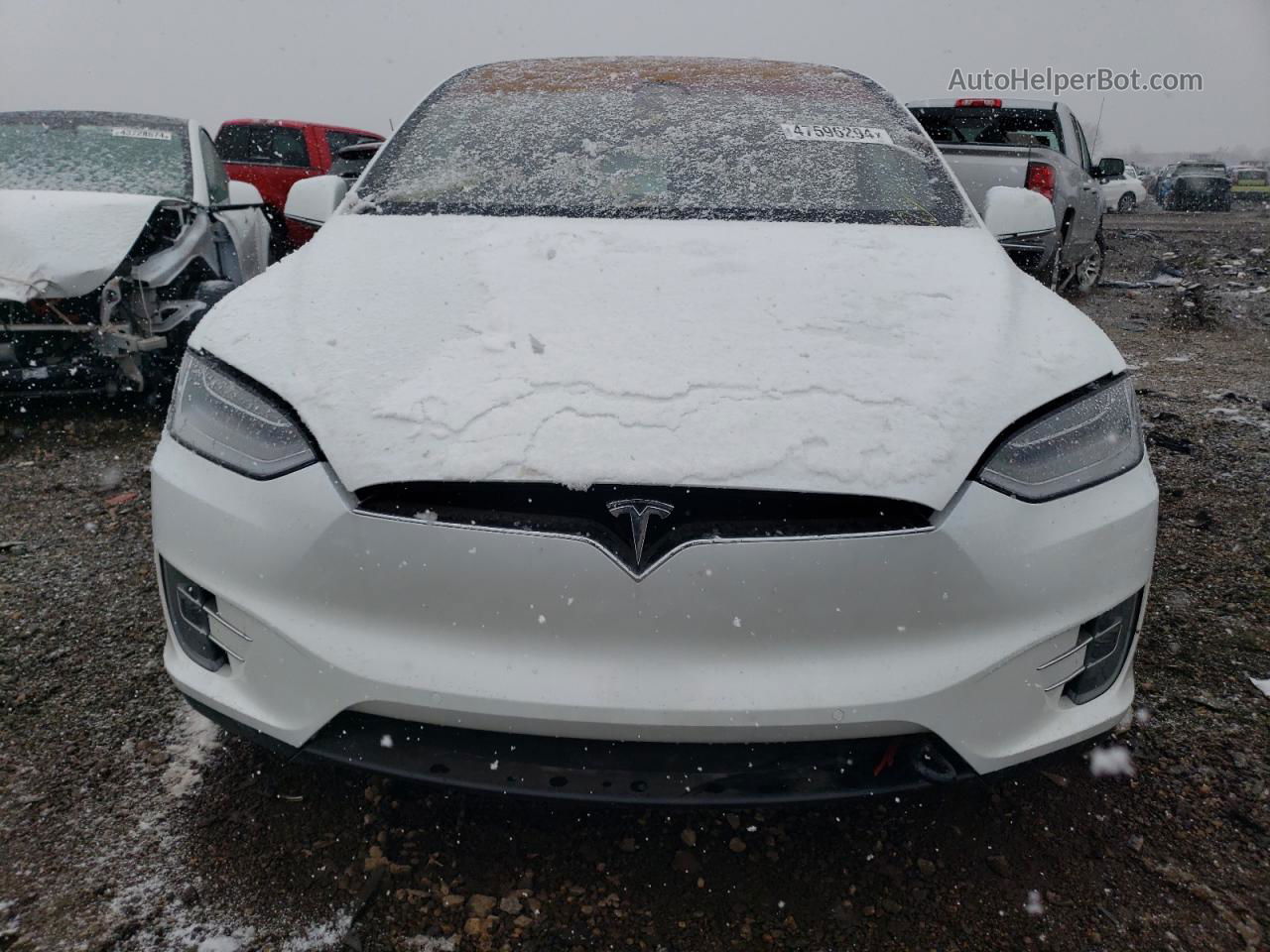 2020 Tesla Model X  White vin: 5YJXCAE27LF271780