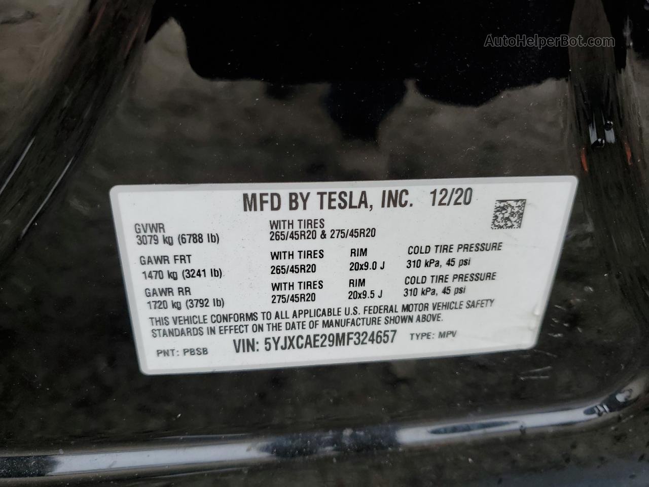 2021 Tesla Model X  Черный vin: 5YJXCAE29MF324657