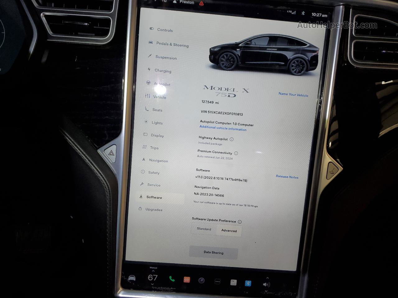 2016 Tesla Model X  Черный vin: 5YJXCAE2XGF010813