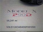 2016 Tesla Model X 60d/p100d/p90d Black vin: 5YJXCAE40GF001250